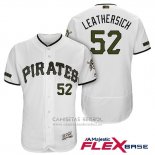 Camiseta Beisbol Hombre Pittsburgh Pirates Jack Leathersich Blanco 2018 Primera Alterno Flex Base