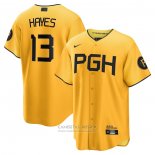 Camiseta Beisbol Hombre Pittsburgh Pirates Ke'bryan Hayes 2023 City Connect Replica Oro