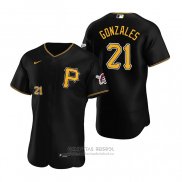 Camiseta Beisbol Hombre Pittsburgh Pirates Nick Gonzales Autentico Alterno Negro