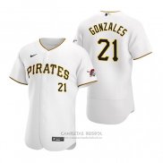 Camiseta Beisbol Hombre Pittsburgh Pirates Nick Gonzales Autentico Primera Blanco