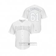Camiseta Beisbol Hombre San Diego Padres Luis Perdomo 2019 Players Weekend Replica Blanco