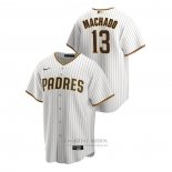 Camiseta Beisbol Hombre San Diego Padres Manny Machado Replica Primera Blanco Marron