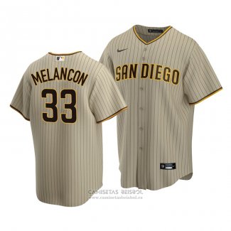 Camiseta Beisbol Hombre San Diego Padres Mark Melancon Sand Replica Alterno Marron