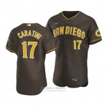 Camiseta Beisbol Hombre San Diego Padres Victor Caratini Autentico Road Marron