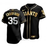 Camiseta Beisbol Hombre San Francisco Giants Brandon Crawford Golden Edition Autentico Negro