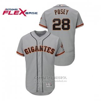 Camiseta Beisbol Hombre San Francisco Giants Buster Posey Flex Base Autentico Segunda Hispanic Heritage Gris