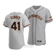 Camiseta Beisbol Hombre San Francisco Giants Wilmer Flores Autentico Road Gris