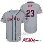 Camiseta Beisbol Hombre Seattle Mariners 2017 Estrellas y Rayas Nelson Cruz Gris Flex Base