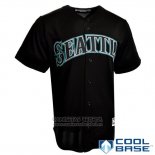Camiseta Beisbol Hombre Seattle Mariners Cool Base Negro On Negro Short Sleeve