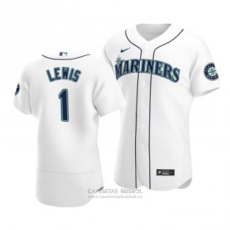 Camiseta Beisbol Hombre Seattle Mariners Kyle Lewis Autentico Primera Blanco