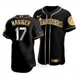 Camiseta Beisbol Hombre Seattle Mariners Mitch Haniger Golden Edition Autentico Negro