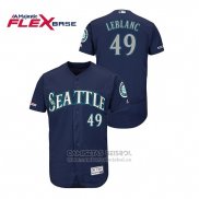 Camiseta Beisbol Hombre Seattle Mariners Wade Leblanc 150th Aniversario Patch Autentico Flex Base Azul