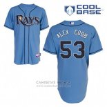 Camiseta Beisbol Hombre Tampa Bay Rays Alex Cobb 53 Azul Alterno Cool Base