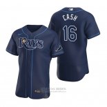 Camiseta Beisbol Hombre Tampa Bay Rays Kevin Cash Alterno Autentico Azul