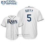 Camiseta Beisbol Hombre Tampa Bay Rays Matt Duffy Cool Base Primera Blanco