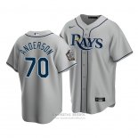 Camiseta Beisbol Hombre Tampa Bay Rays Nick Anderson Replica Road 2020 Gris