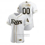 Camiseta Beisbol Hombre Tampa Bay Rays Personalizada Golden Edition Autentico Blanco