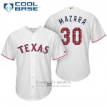 Camiseta Beisbol Hombre Texas Rangers 2017 Estrellas y Rayas Nomar Mazara Blanco Cool Base