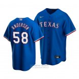 Camiseta Beisbol Hombre Texas Rangers Drew Anderson Alterno Replica Azul