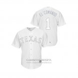 Camiseta Beisbol Hombre Texas Rangers Elvis Andrus 2019 Players Weekend Replica Blanco