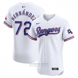 Camiseta Beisbol Hombre Texas Rangers Jonathan Hernandez Primera Elite Blanco