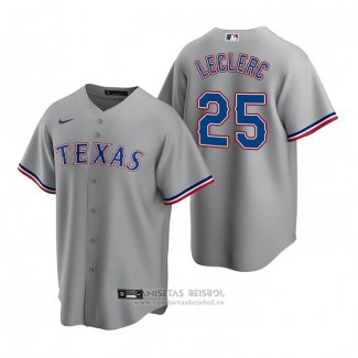 Camiseta Beisbol Hombre Texas Rangers Jose Leclerc Replica Road Gris