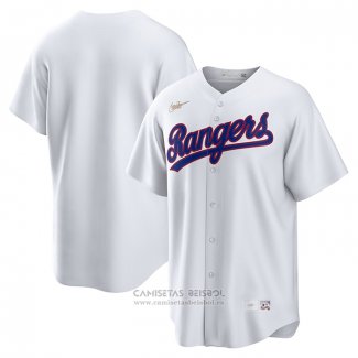 Camiseta Beisbol Hombre Texas Rangers Primera Cooperstown Collection Blanco