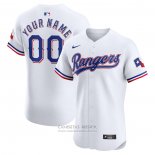 Camiseta Beisbol Hombre Texas Rangers Primera Elite Personalizada Blanco