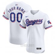 Camiseta Beisbol Hombre Texas Rangers Primera Elite Personalizada Blanco