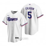 Camiseta Beisbol Hombre Texas Rangers Willie Calhoun Replica Primera Blanco