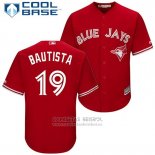 Camiseta Beisbol Hombre Toronto Blue Jays 19 Jose Bautista Rojo 2017 Cool Base