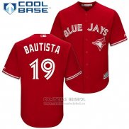 Camiseta Beisbol Hombre Toronto Blue Jays 19 Jose Bautista Rojo 2017 Cool Base