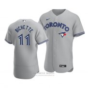 Camiseta Beisbol Hombre Toronto Blue Jays Bo Bichette Autentico Road Gris