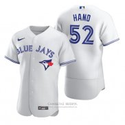 Camiseta Beisbol Hombre Toronto Blue Jays Brad Hand Autentico Primera Blanco Azul
