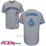 Camiseta Beisbol Hombre Toronto Blue Jays Marcus Stroman Gris Flex Base Autentico Collection