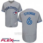 Camiseta Beisbol Hombre Toronto Blue Jays Marcus Stroman Gris Flex Base Autentico Collection