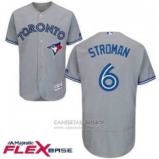 Camiseta Beisbol Hombre Toronto Blue Jays Marcus Stroman Gris Flex Base Autentico Collection