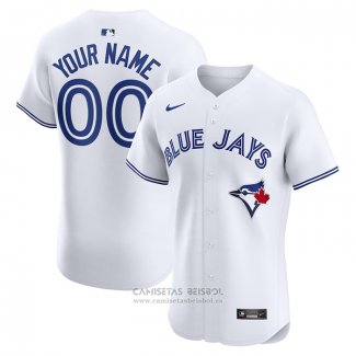 Camiseta Beisbol Hombre Toronto Blue Jays Primera Elite Personalizada Blanco