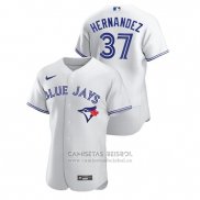 Camiseta Beisbol Hombre Toronto Blue Jays Teoscar Hernandez Autentico Blanco