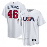 Camiseta Beisbol Hombre USA 2023 Paul Goldschmidt Replica Blanco
