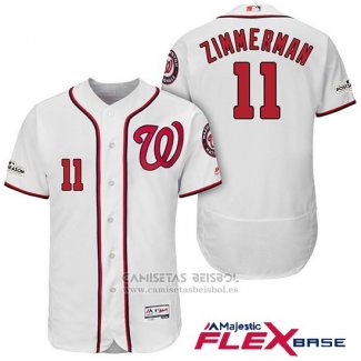 Camiseta Beisbol Hombre Washington Nationals 2017 Postemporada Ryan Zimmerman Blanco Flex Base