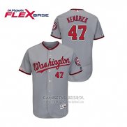 Camiseta Beisbol Hombre Washington Nationals Howie Kendrick Autentico Flex Base Gris