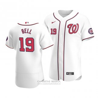 Camiseta Beisbol Hombre Washington Nationals Josh Bell Autentico Primera Blanco