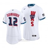 Camiseta Beisbol Hombre Washington Nationals Kyle Schwarber 2021 All Star Autentico Blanco