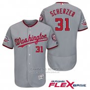 Camiseta Beisbol Hombre Washington Nationals Max Scherzer Gris 2018 All Star Flex Base