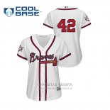 Camiseta Beisbol Mujer Atlanta Braves 2019 Jackie Robinson Day Cool Base Blanco