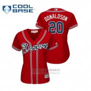 Camiseta Beisbol Mujer Atlanta Braves Josh Donaldson Cool Base Alterno Rojo