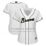 Camiseta Beisbol Mujer Atlanta Braves Personalizada 2018 Blanco