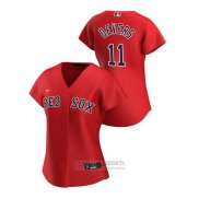 Camiseta Beisbol Mujer Boston Red Sox Rafael Devers 2020 Replica Alterno Rojo