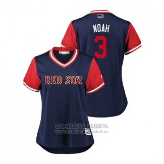 Camiseta Beisbol Mujer Boston Red Sox Sandy Leon 2018 LLWS Players Weekend Noah Azul